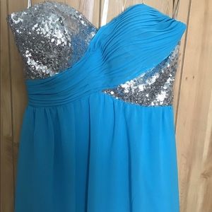 Christina Wu  Long Sequin Dress Size 8 Blue